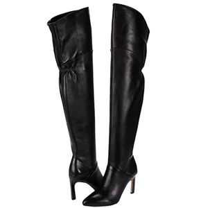 SARTO By Franco Sarto Black Over-the-Knee Leather Heeled Boots